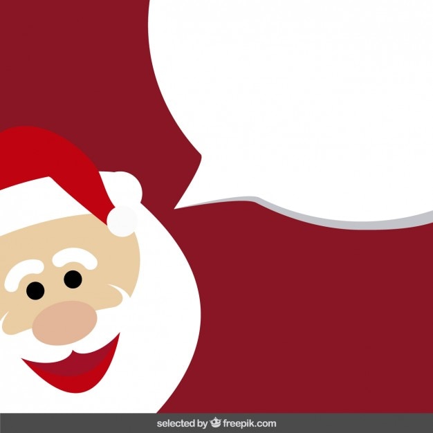 Gratis vector kerstman cartoon met tekstballon