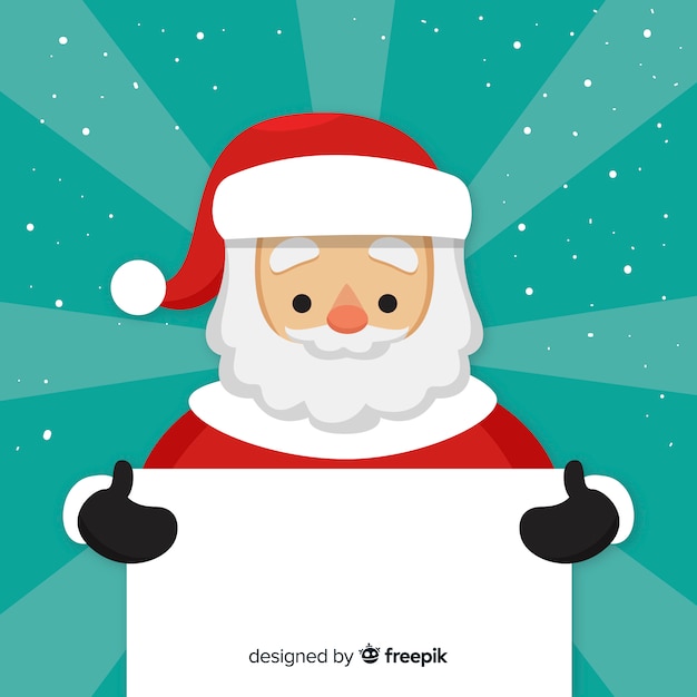 Gratis vector kerstman die leeg teken houden