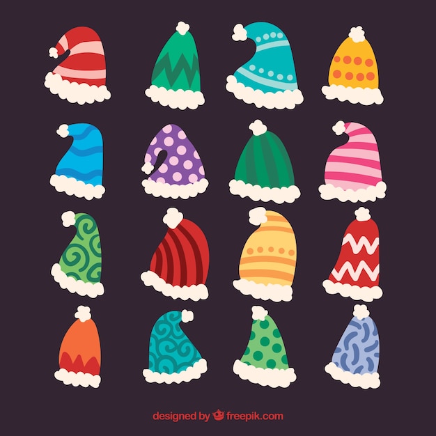 Gratis vector kerstman hoed collectie