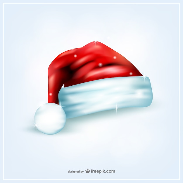 Gratis vector kerstman hoed met glitters