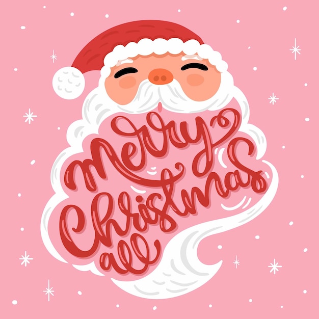 Gratis vector kerstman karakter met letters