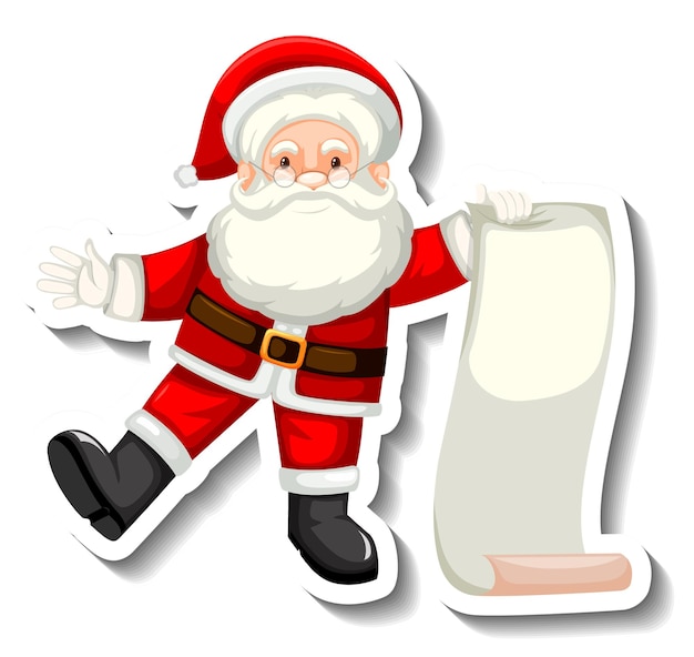 Gratis vector kerstman met blanco papier