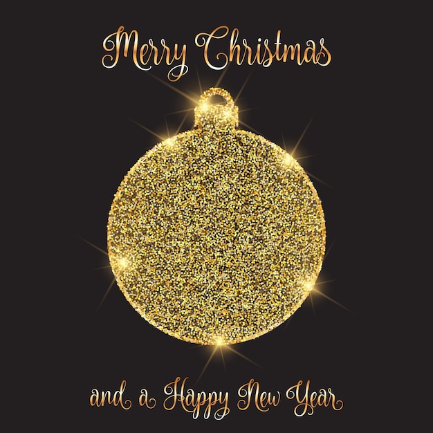 Kerstmis en Nieuwjaar achtergrond met glittery snuisterij ontwerp