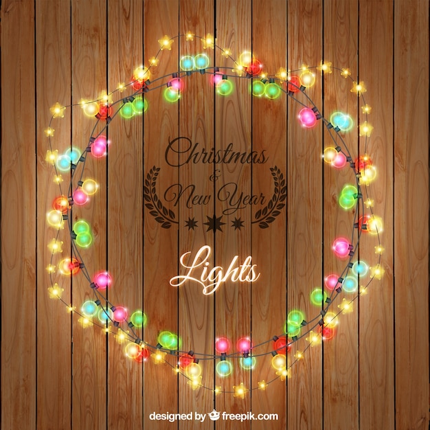 Gratis vector kerstmis en nieuwjaar lights