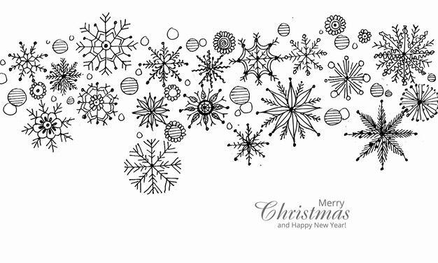 Kerstmis en Nieuwjaar sneeuwvlokken kaart achtergrond vector