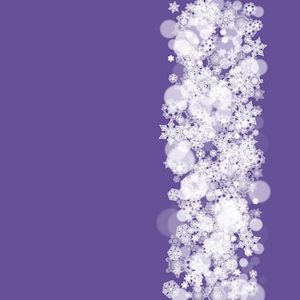 Kerstmis en nieuwjaar ultra violet sneeuwvlokken