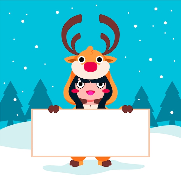 Gratis vector kerstmis karakter bedrijf banner