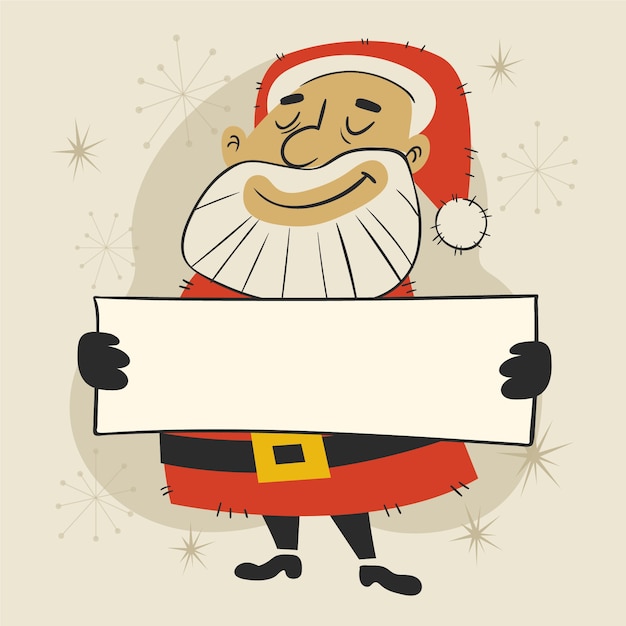 Gratis vector kerstmis karakter bedrijf leeg banner