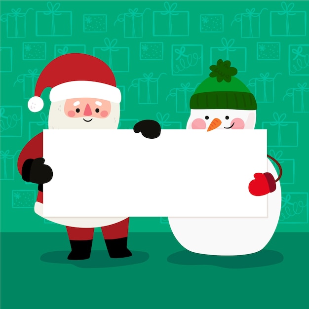 Gratis vector kerstmis karakter bedrijf leeg banner