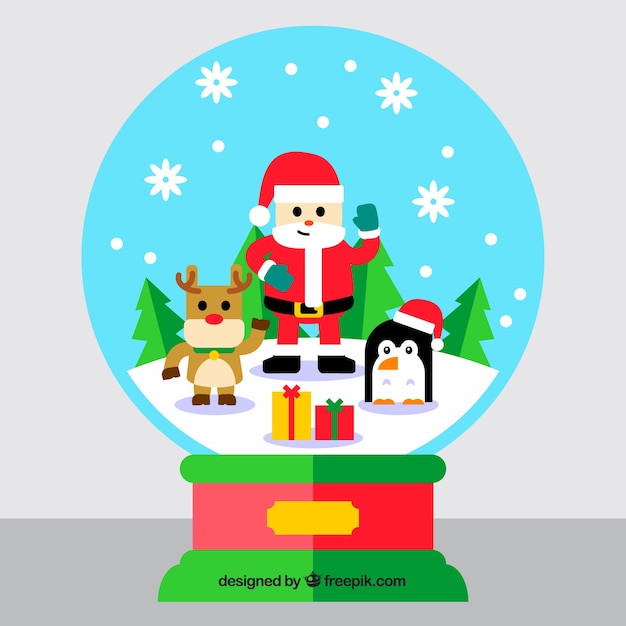 Kerstmis snowglobe achtergrond