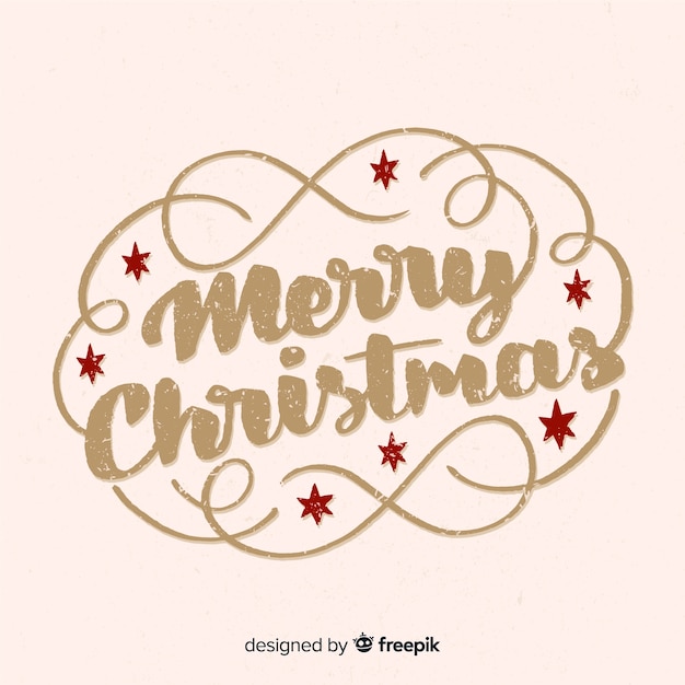 Gratis vector kerstmis typografische sterren achtergrond