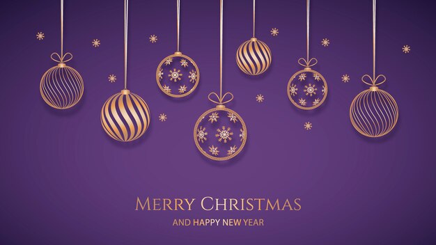 Kerstmisachtergrond met gouden decoratie in document stijl