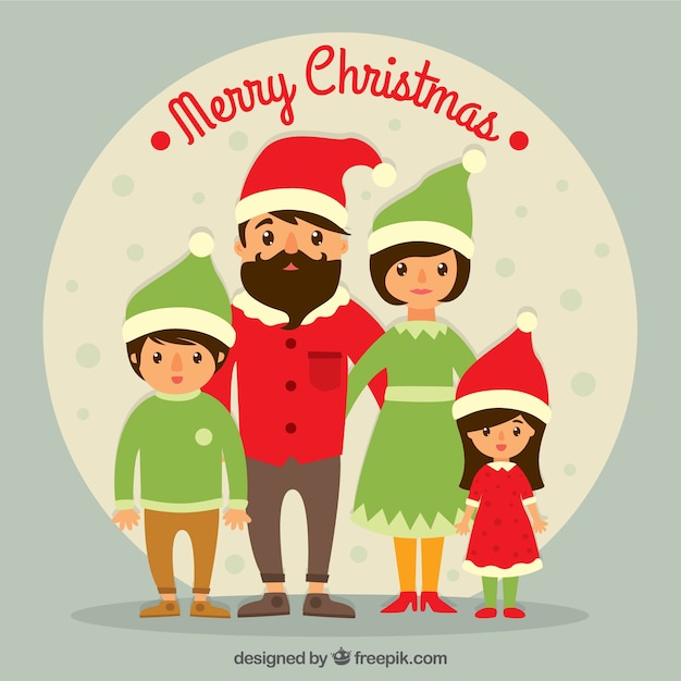 Gratis vector kerstmisfamilie illustratie