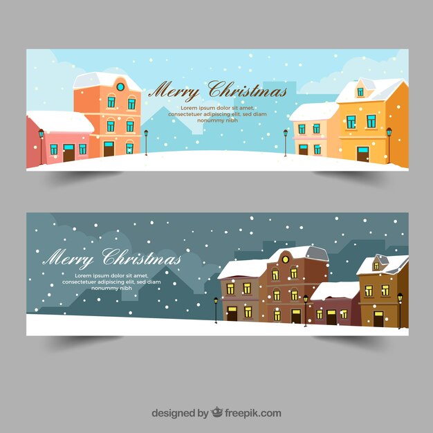 Kerststad banners