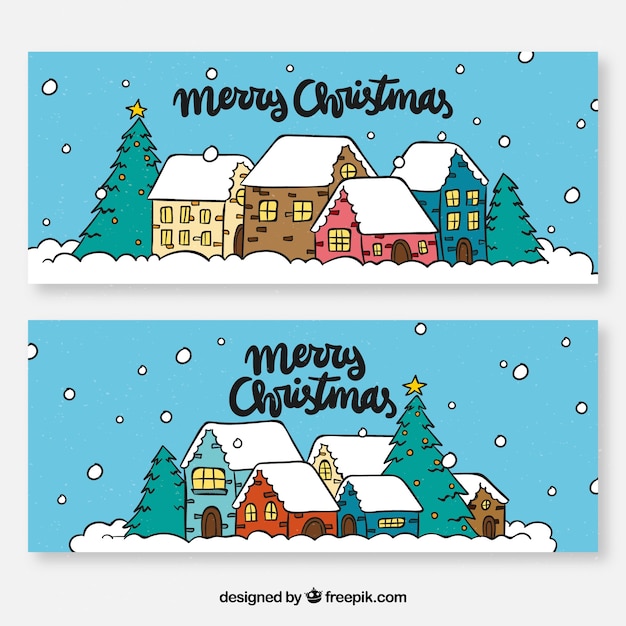 Kerststad banners