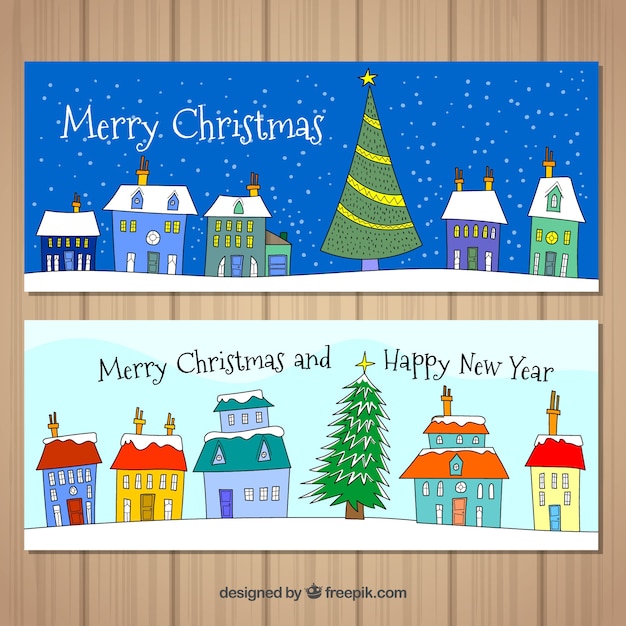 Kerststad banners