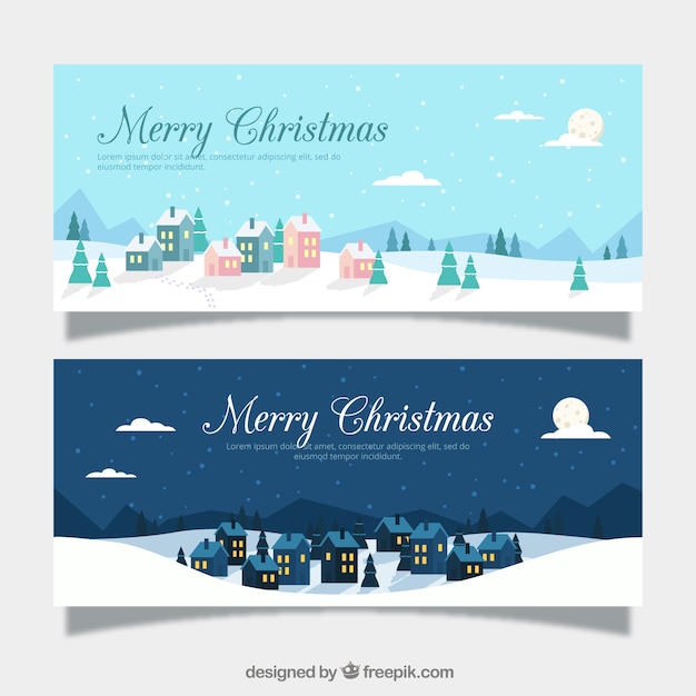 Kerststad banners