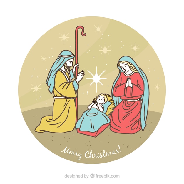 Gratis vector kerststal achtergrond