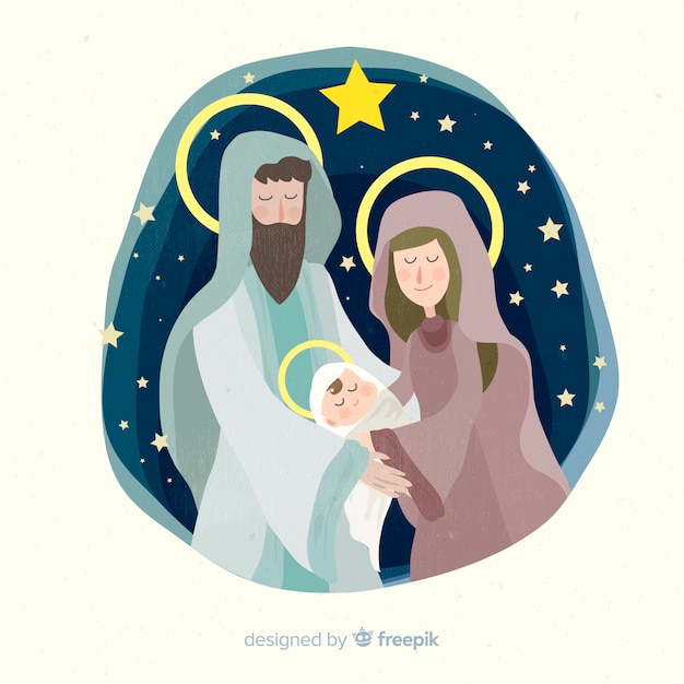 Gratis vector kerststal achtergrond