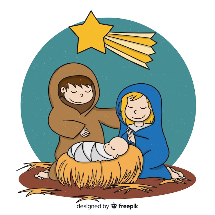 Gratis Vector kerststal achtergrond