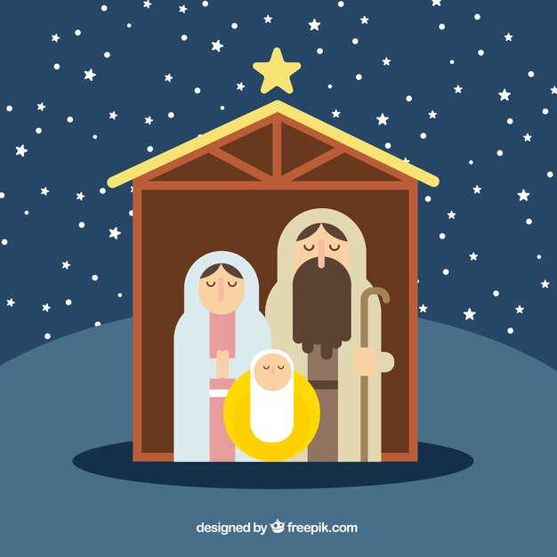 Kerststal in minimalistische stijl