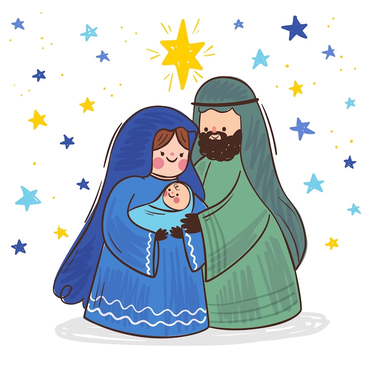 Gratis Vector kerststalconcept in plat ontwerp