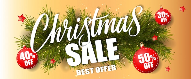 Gratis Vector kerstuitverkoop beste aanbieding belettering