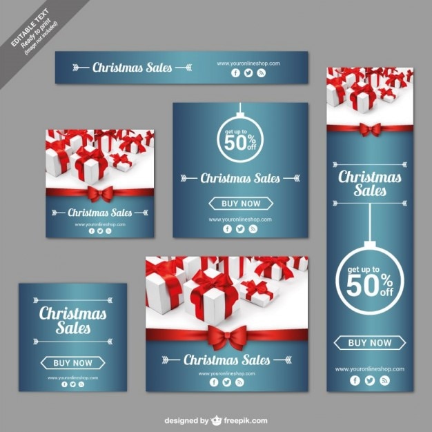 Gratis vector kerstverkopen banners