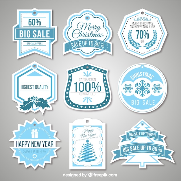 Gratis vector kerstverkopen labels