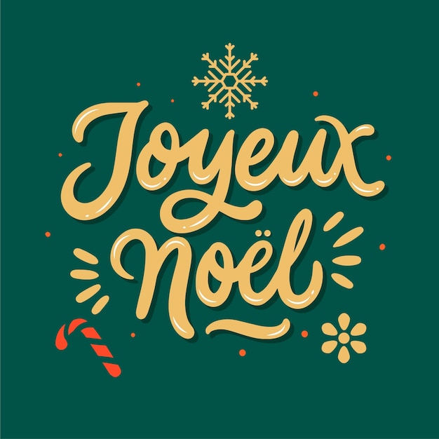 Kerstwens belettering in het frans