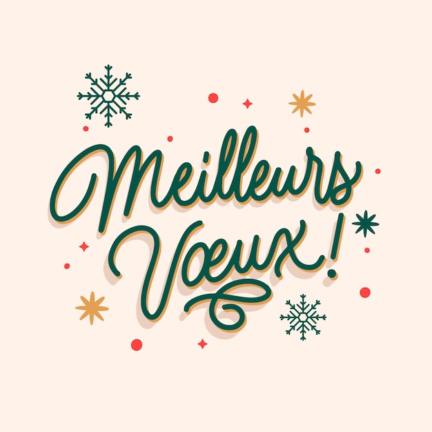 Gratis vector kerstwens belettering in het frans