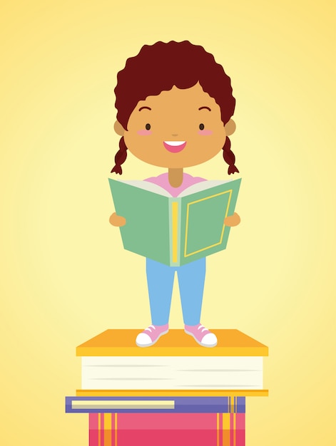 Gratis vector kid in world book day