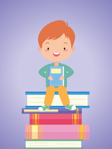 Gratis vector kid in world book day