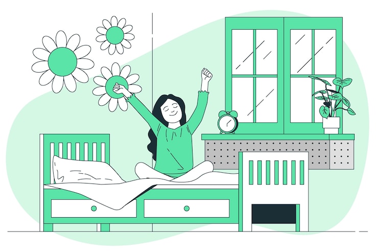 Gratis Vector kid wakker concept illustratie