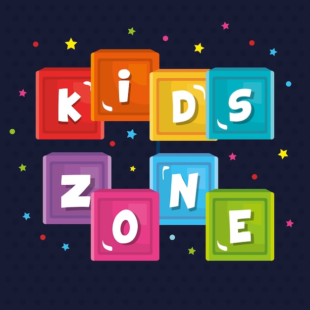 Kids zone poster icoon Premium Vector