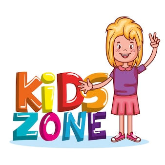 Kids zone poster icoon