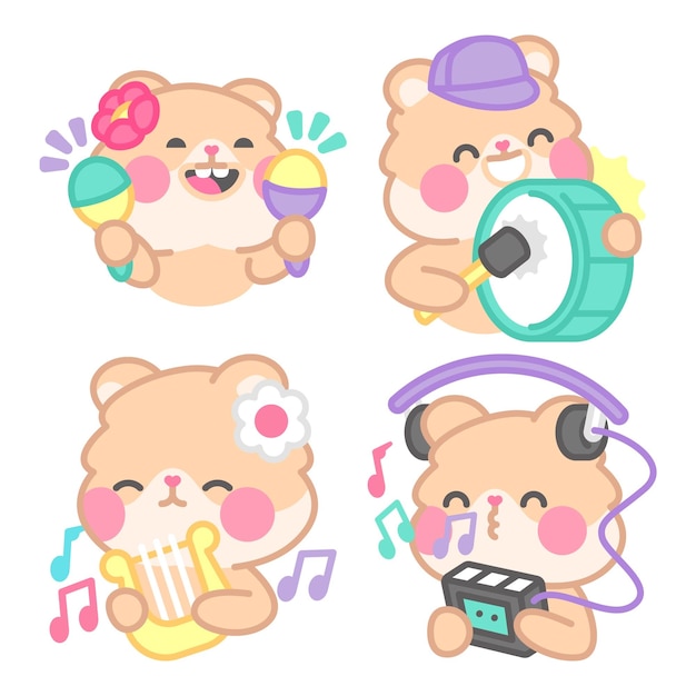 Kimchi de hamster muziek- en dansstickers