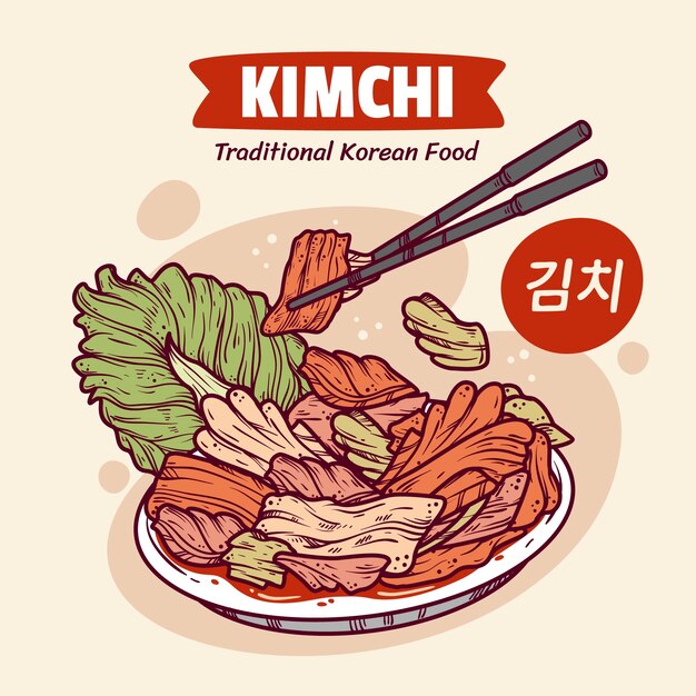 Kimchi voedsel logo ontwerp