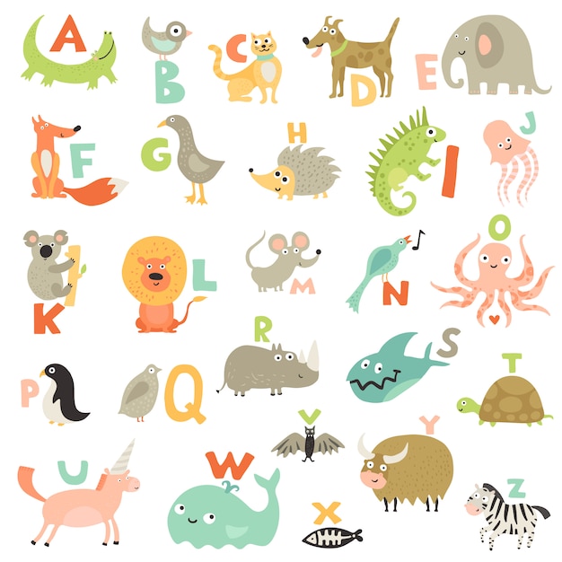 Gratis vector kinderen alfabet set