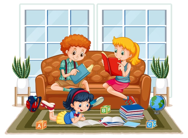 Kinderen die thuis boeken lezen