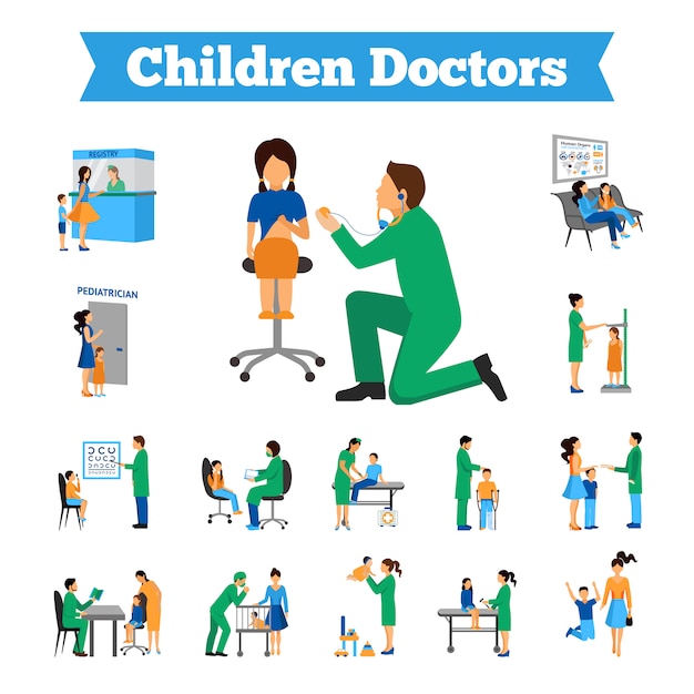 Gratis vector kinderen doctor set