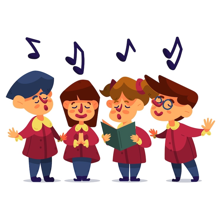 Gratis Vector kinderen gospelkoor illustratie