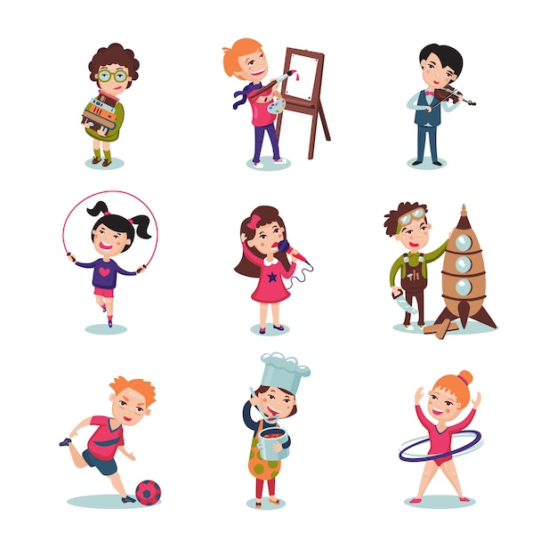 Gratis vector kinderen hobby set