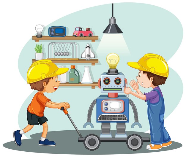 Kinderen maken samen een robot