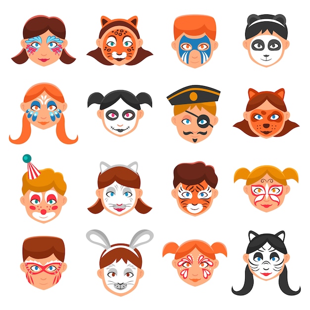 Gratis vector kinderen met painted faces