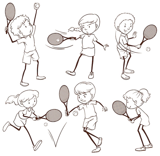 Kinderen met tennis