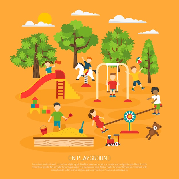 Gratis vector kinderen plaing poster