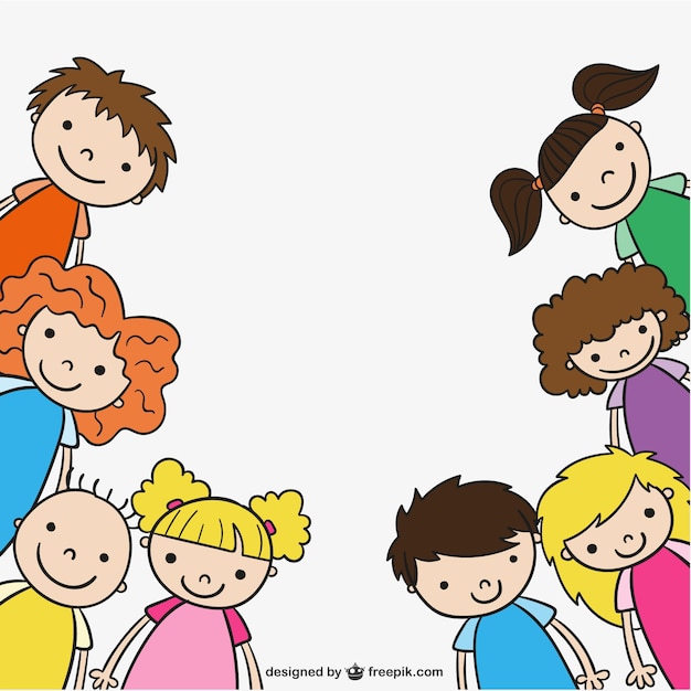 Gratis vector kindergarten kinderen tekenen