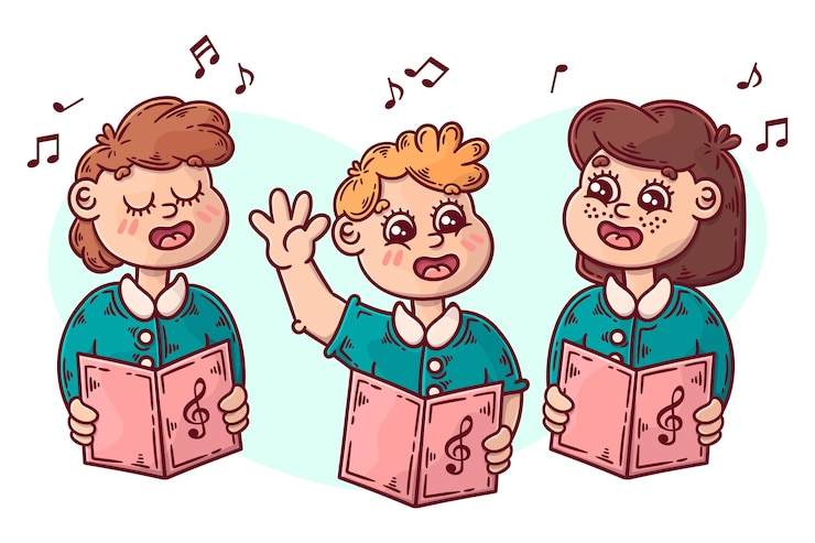 Gratis Vector kinderkoor illustratie