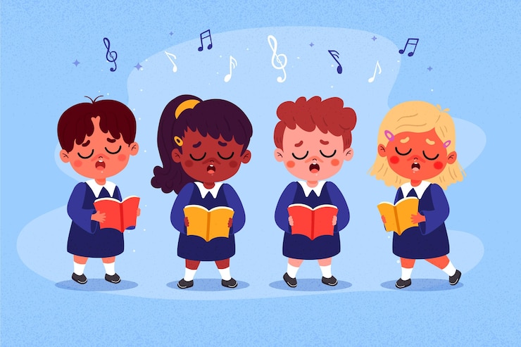Gratis Vector kinderkoor illustratie